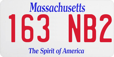MA license plate 163NB2