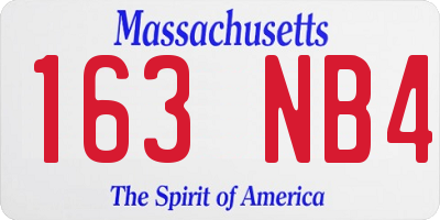 MA license plate 163NB4