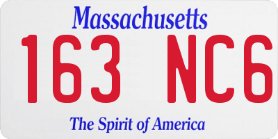 MA license plate 163NC6