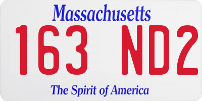 MA license plate 163ND2