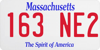 MA license plate 163NE2