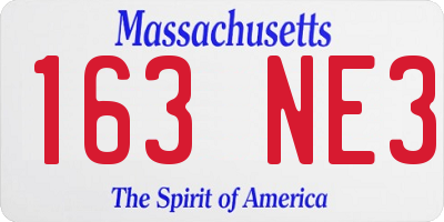 MA license plate 163NE3