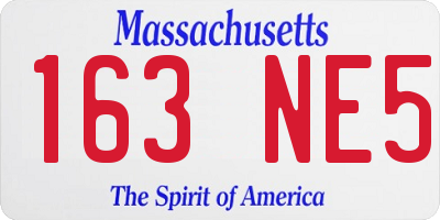 MA license plate 163NE5