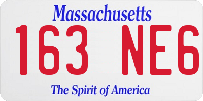 MA license plate 163NE6