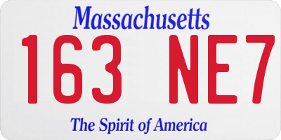 MA license plate 163NE7
