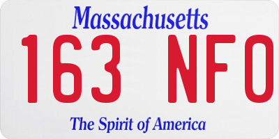 MA license plate 163NF0