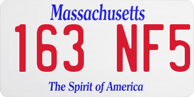 MA license plate 163NF5