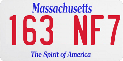 MA license plate 163NF7