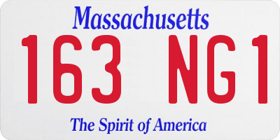 MA license plate 163NG1