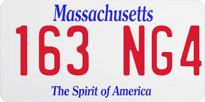 MA license plate 163NG4