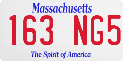 MA license plate 163NG5