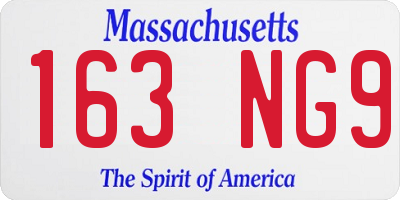 MA license plate 163NG9
