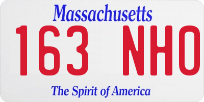 MA license plate 163NH0