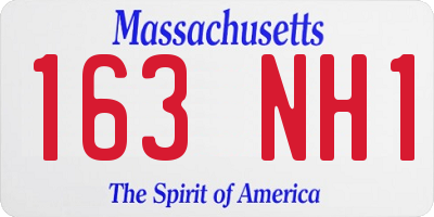 MA license plate 163NH1