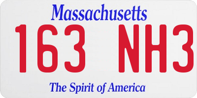 MA license plate 163NH3