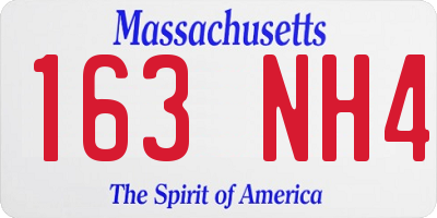 MA license plate 163NH4