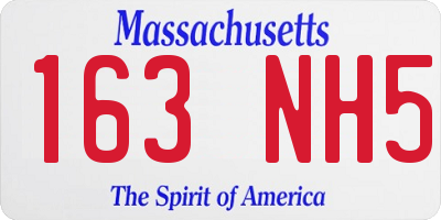 MA license plate 163NH5