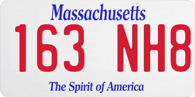 MA license plate 163NH8