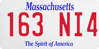 MA license plate 163NI4