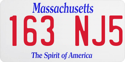 MA license plate 163NJ5