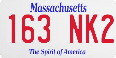 MA license plate 163NK2