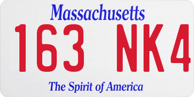 MA license plate 163NK4