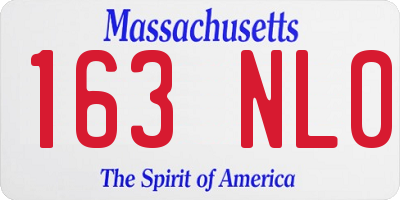 MA license plate 163NL0