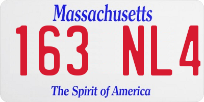 MA license plate 163NL4