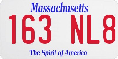MA license plate 163NL8