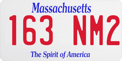 MA license plate 163NM2