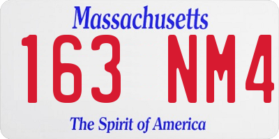 MA license plate 163NM4