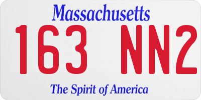 MA license plate 163NN2