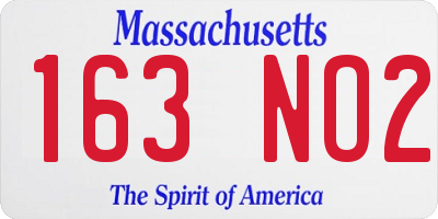 MA license plate 163NO2