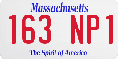 MA license plate 163NP1