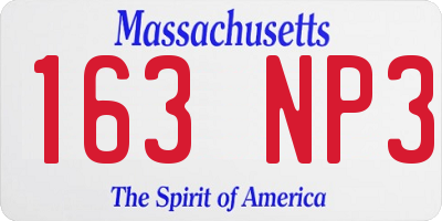 MA license plate 163NP3