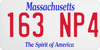 MA license plate 163NP4