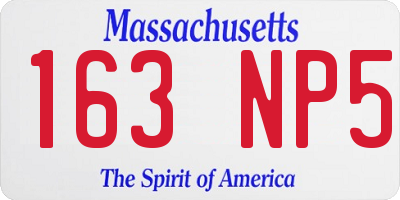 MA license plate 163NP5