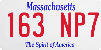 MA license plate 163NP7