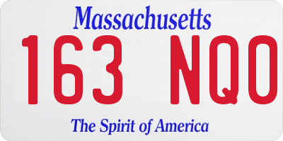 MA license plate 163NQ0
