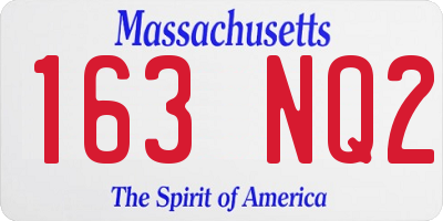 MA license plate 163NQ2