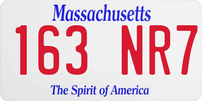 MA license plate 163NR7