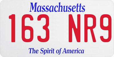 MA license plate 163NR9