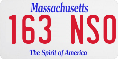 MA license plate 163NS0