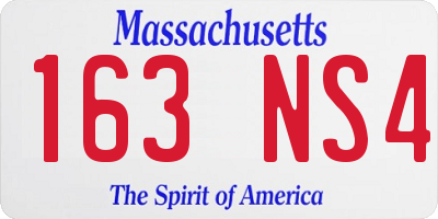 MA license plate 163NS4