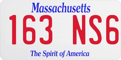 MA license plate 163NS6