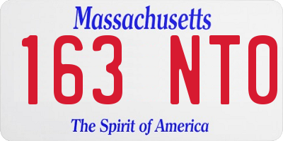 MA license plate 163NT0