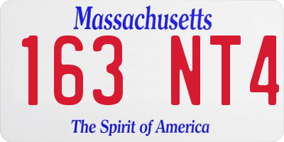 MA license plate 163NT4