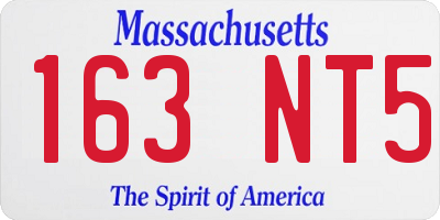 MA license plate 163NT5