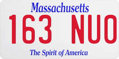 MA license plate 163NU0