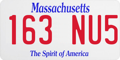 MA license plate 163NU5
